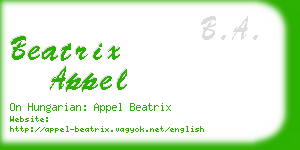 beatrix appel business card